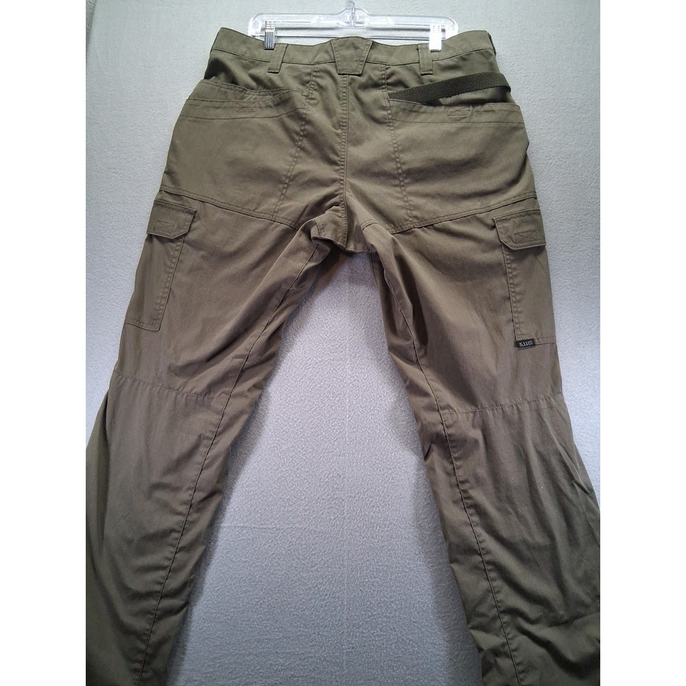 5.11 Tactical Pants Men's 36x34‎ Double Knee Cargo Elastic Waist Green - Picture 9 of 13